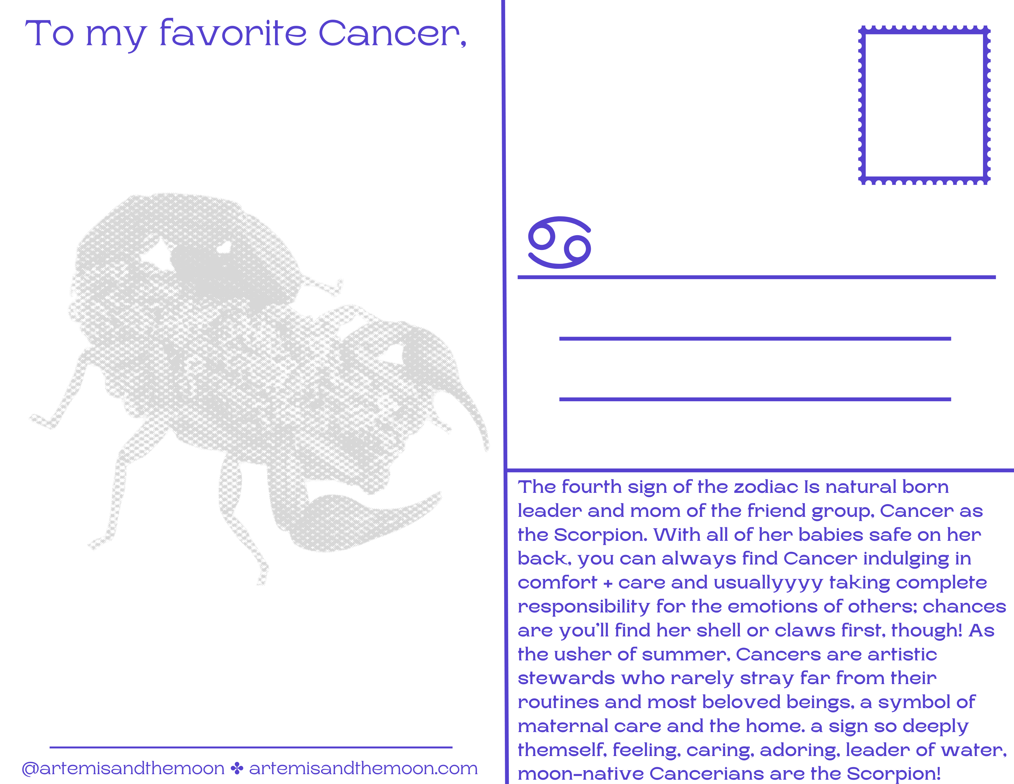 Zodiac Signs as Bugs Postcards