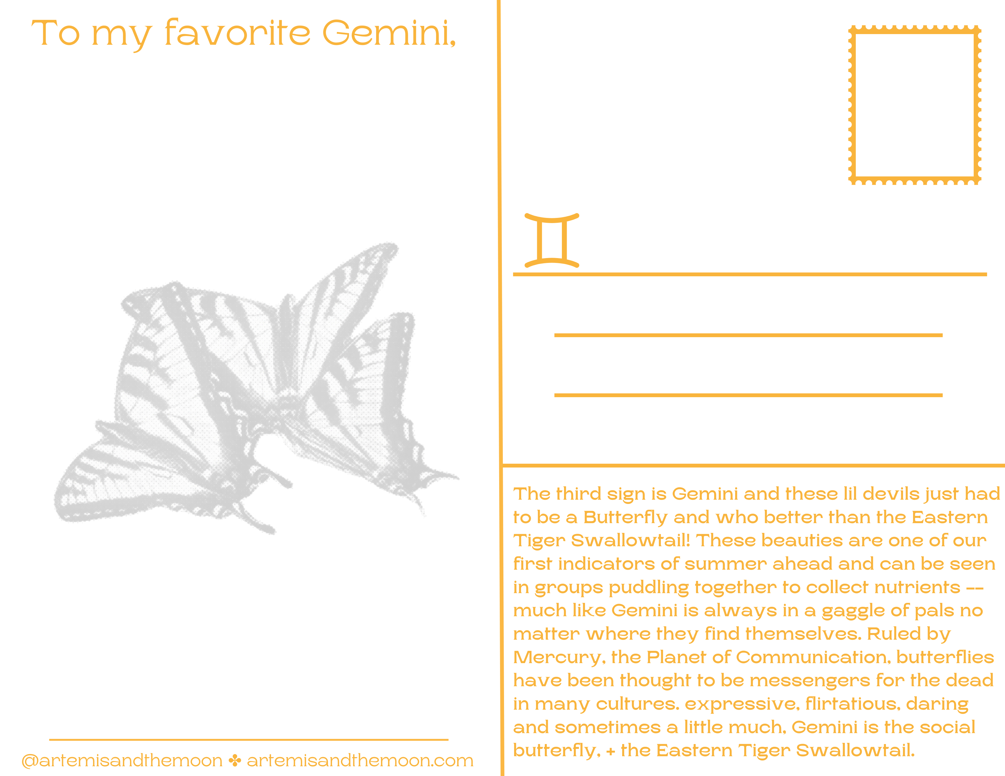 Zodiac Signs as Bugs Postcards