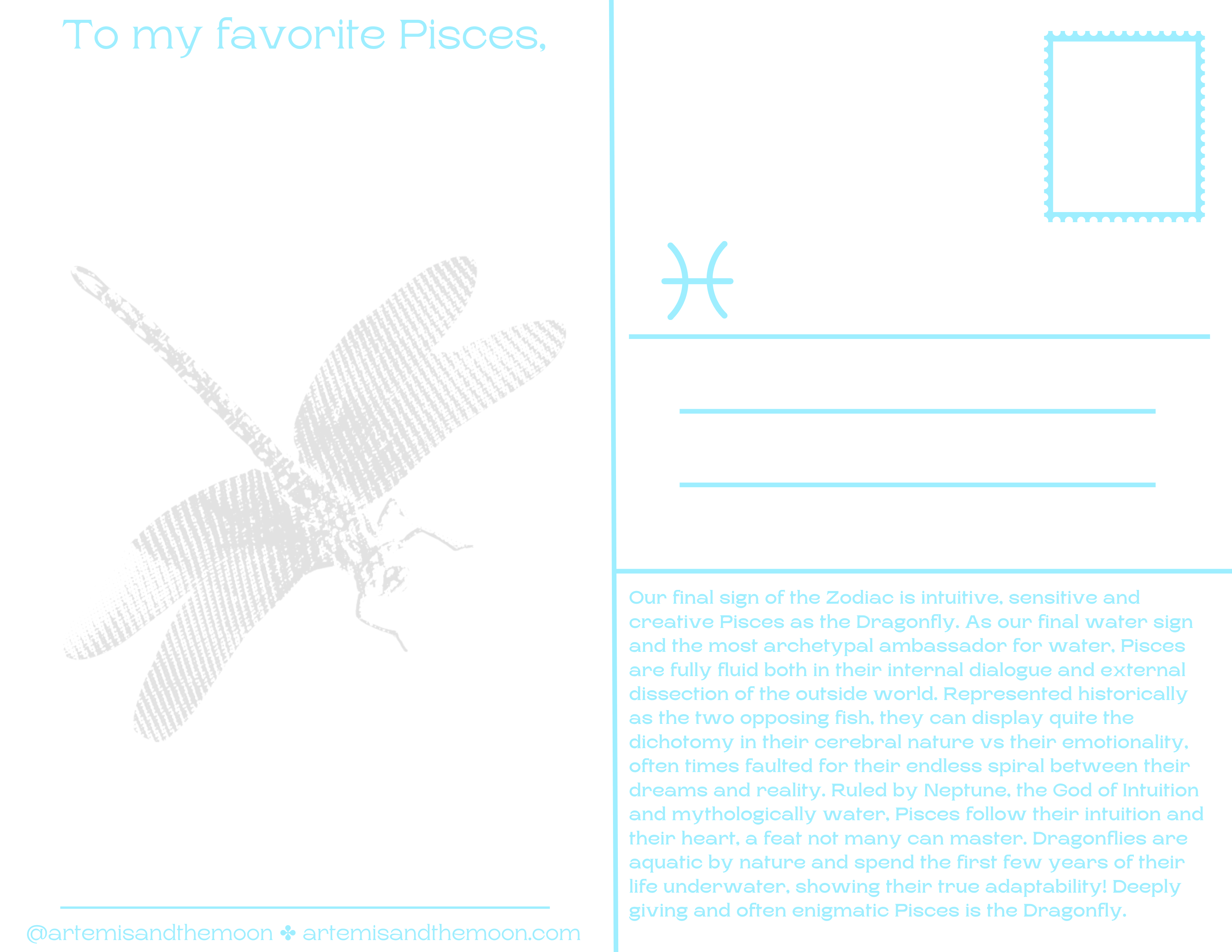 Zodiac Signs as Bugs Postcards