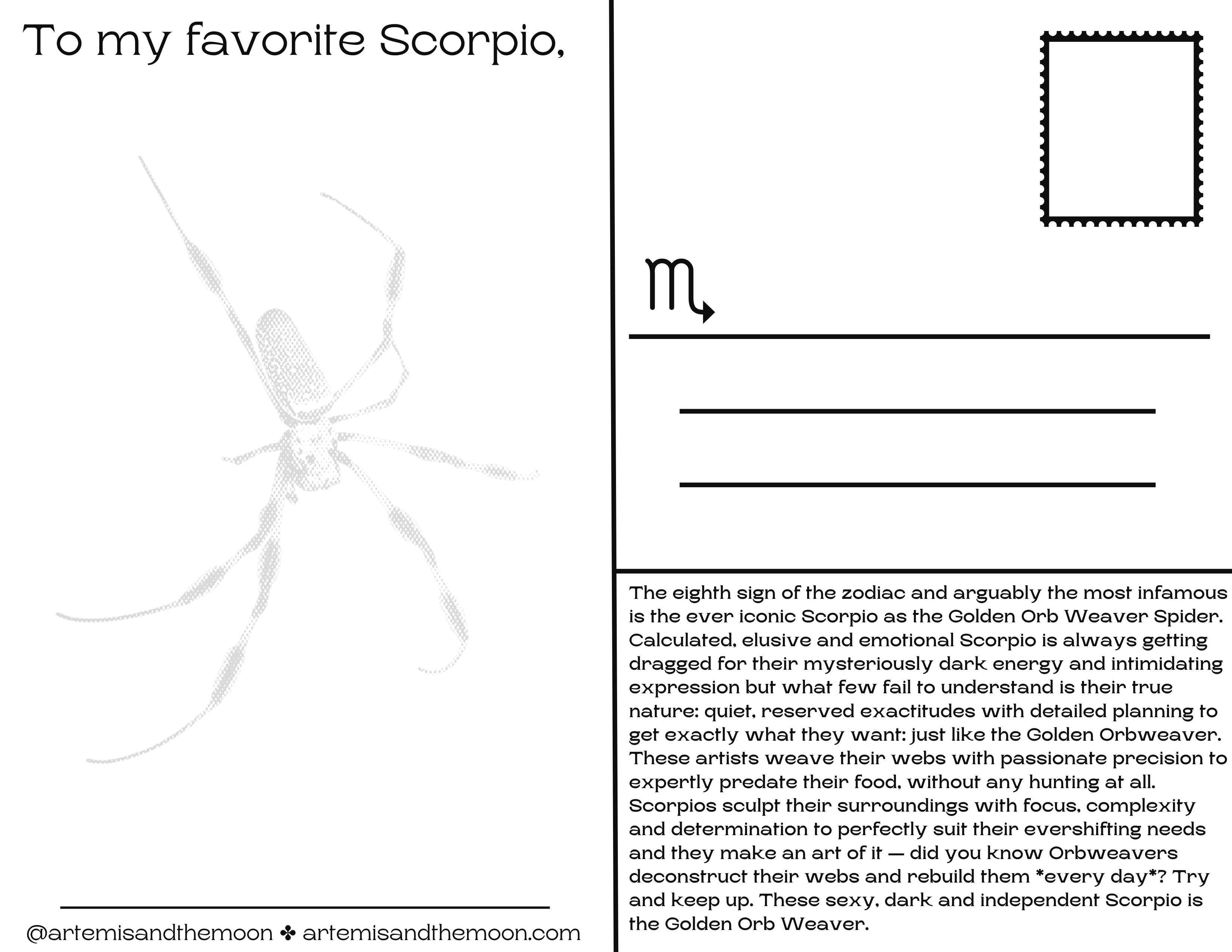 Zodiac Signs as Bugs Postcards